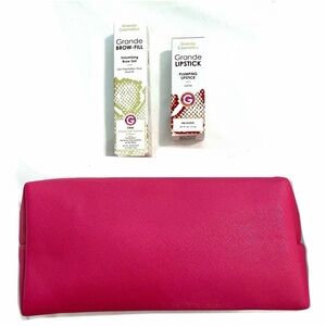 Grande Brow Fill Clear & Grande Lipstick Plump Shade Red Stiletto W/ Pink Bag!